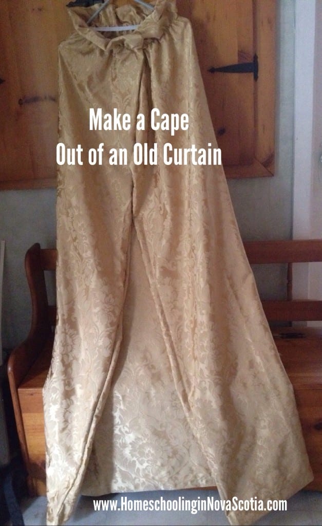make a cape out of an old curtain