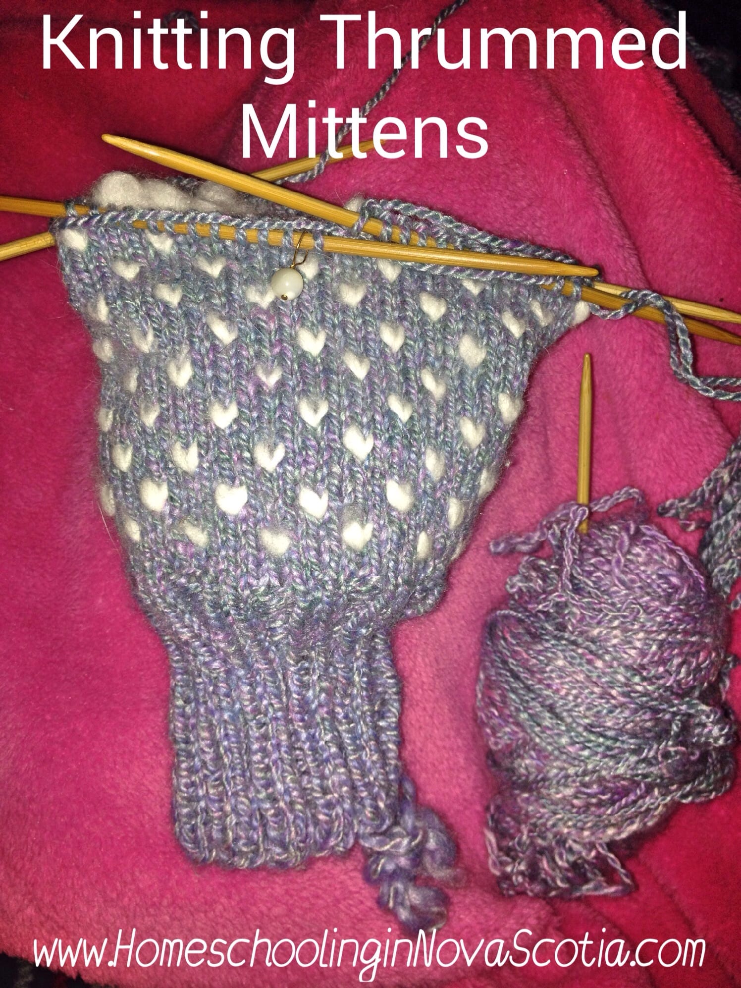 Knitting thrummed mittens