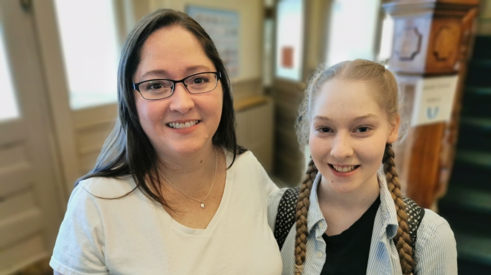 positive homeschool news story - Kimberly and her daughter at the Conservatory School of Dance